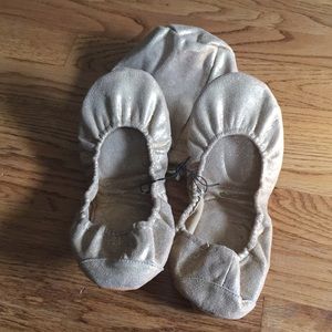 Shimmery Gold Fold Up Flats